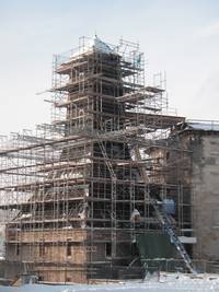 Der Borlachturm in Bad Dürrenberg während der Bauarbeiten